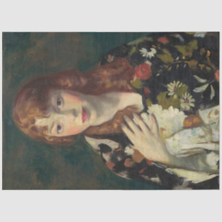 Vintage Henri Mulher: Lady Decoupage Papel Tecidua