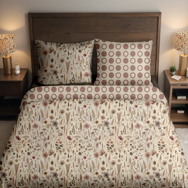 Vintage Herbarium Pressed Flower Botanical (Pillowcase Reversible)