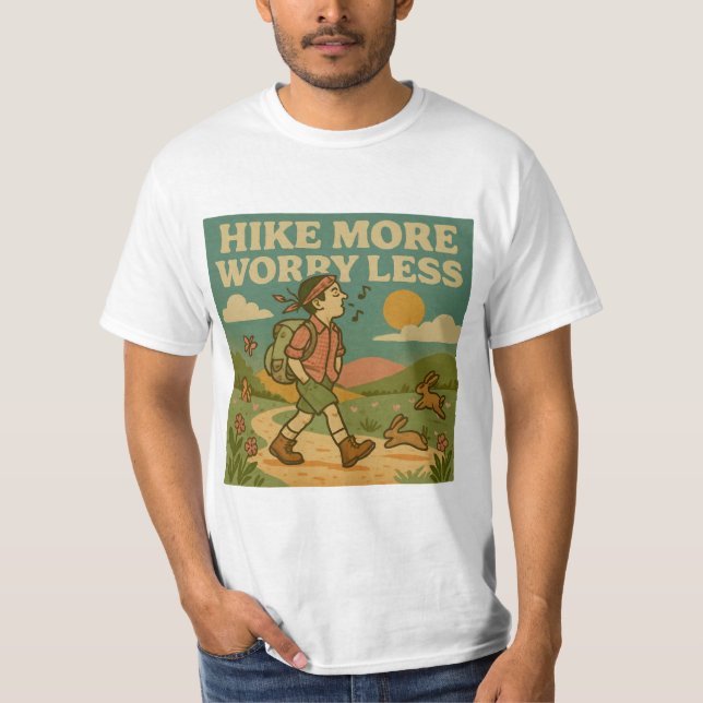 Vintage Hiking & Nature Lover T-Shirt (Frente)