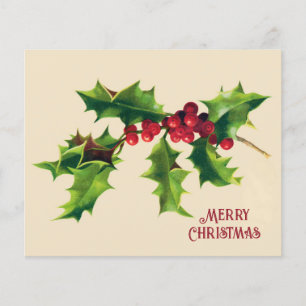 Vintage Holly Christmas Saudação