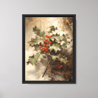 Vintage Holly Stretch Canvas Wall Art