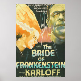 Vintage Horror Movie Poster - Noiva de Frankenstei