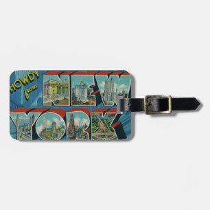 Vintage Howdy da Etiqueta de Bagagem de Nova York