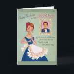Vintage Husband Birthday - Cartão<br><div class="desc">Cartão de saudação de aniversário retrô/vintage. Mulher adorável com um desejo de aniversário amoroso para seu marido! Feliz aniversário para o meu marido! Só uma vez na vida o Amor caminha nisso,  dizem os poetas!</div>
