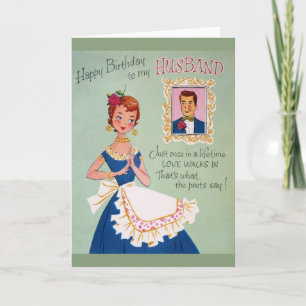 Vintage Husband Birthday - Cartão