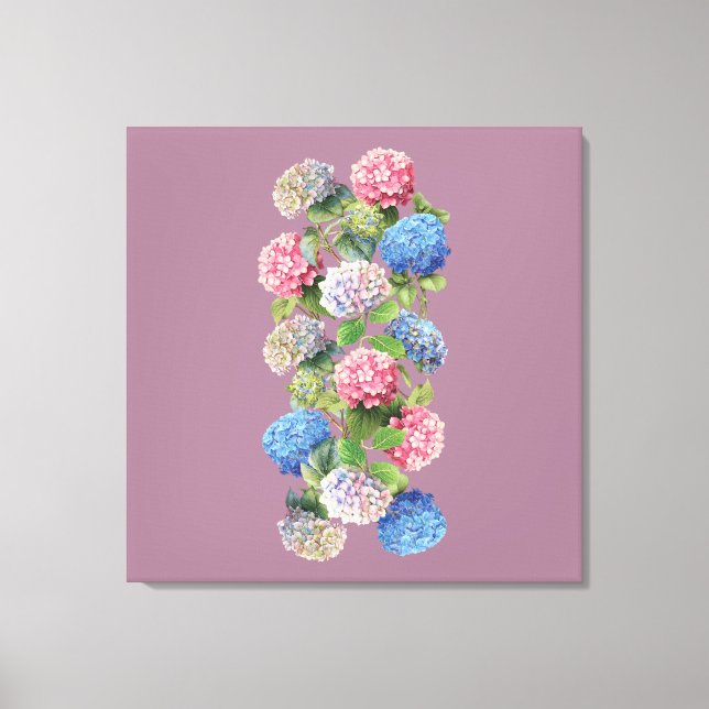 Vintage Hydrangea Stretched Canvas (Frente)