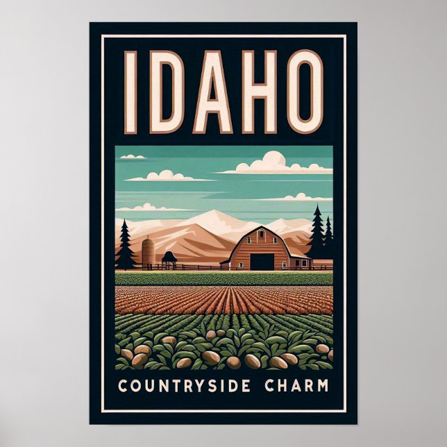 Vintage Idaho Countryside Charm Poster (Frente)