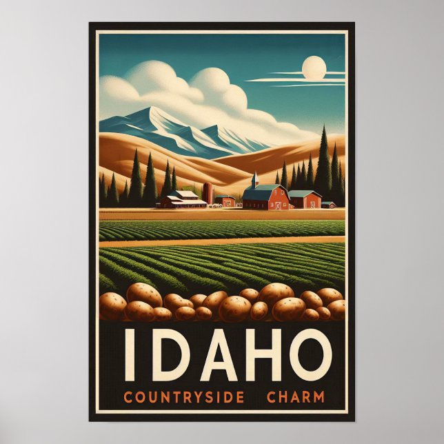 Vintage Idaho Countryside Charm Poster (Frente)