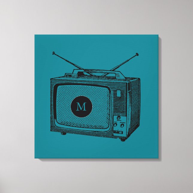 Vintage Illustration Televisor Monographic Canvas (Frente)