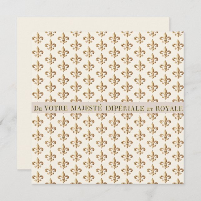 Vintage Imperial Heraldic fleur de lis note card (Frente/Verso)