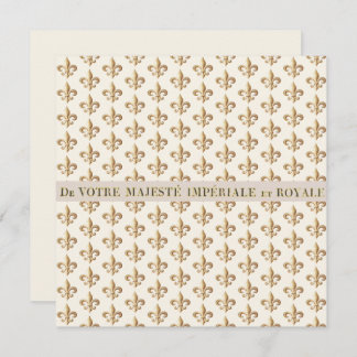 Vintage Imperial Heraldic fleur de lis note card