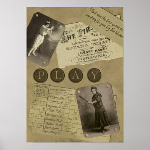 Vintage, Impressão de baseball feminino
