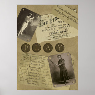 Vintage, Impressão de baseball feminino