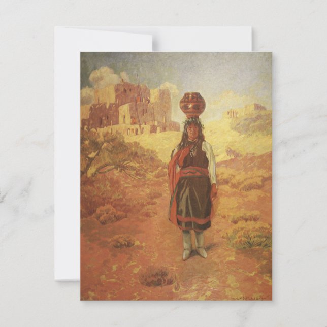 Vintage Indian Water Carrier por EW Rollins (Frente)