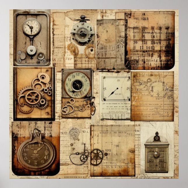 Vintage Industrial Grunge Poster (Frente)