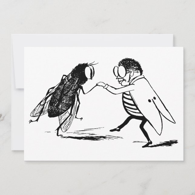 Vintage Insetos Dançando; Mosca Azul (Frente)