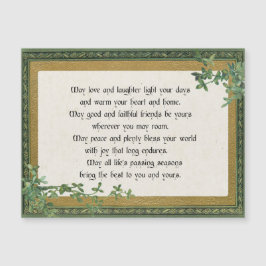 Vintage Irish Blessing & Clover em Quadro de Ornam