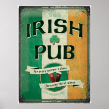 Vintage Irish Pub Memory Poster