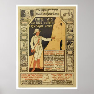 Vintage Israel Poster de viagens Palestina