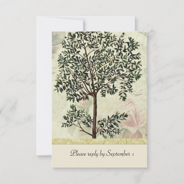 Vintage Italiana Myrtle Tree rsvp com envelope (Frente)