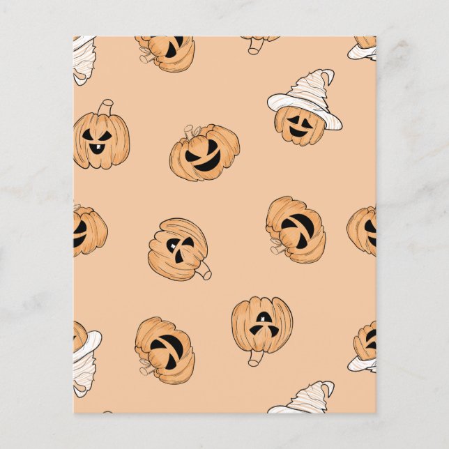 Vintage Jack-o'-Lantern Pumpkin Pattern Scrapbook  (Frente)