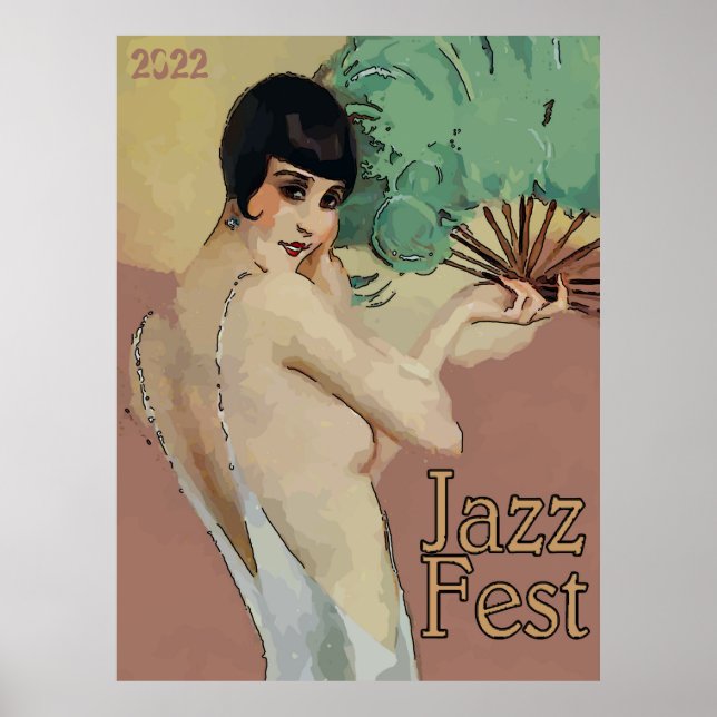 Vintage Jazz Fest Singer Poster (Frente)