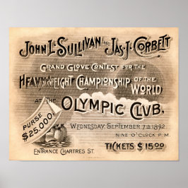 Vintage Jeffries vs Sharkey Poster