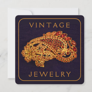 VINTAGE JEWELRY cartão plano