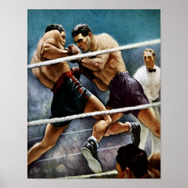 Vintage Joe Lewis vs Max Schmeling Art Poster (Frente)