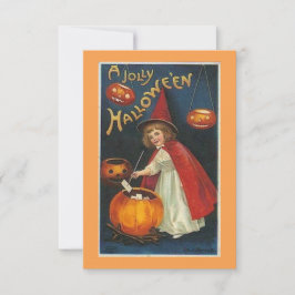 Vintage Jolly Halloween Witch e Pumpkins