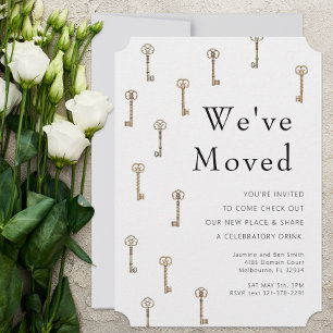 Vintage Keys Novo Anúncio e Convite Doméstico