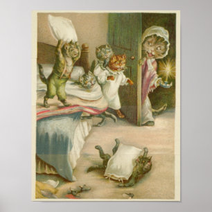 Vintage Kitten Impressão
