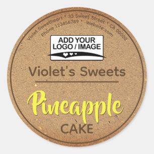 Vintage Kraft Paper Amarelo Cupcake Etiqueta de Os
