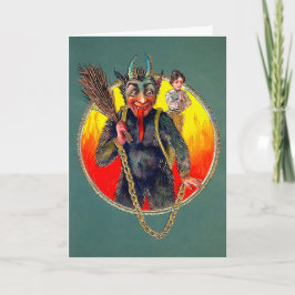 Vintage Krampus com Cartão de Feriado para Mulher