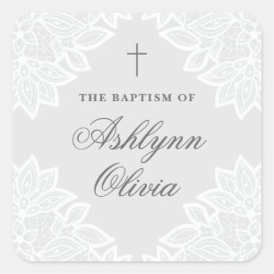 Vintage lace baptism adesivo