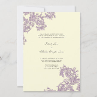 Vintage Lace | beringela | Convite Para Casamento