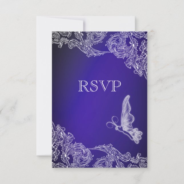 VINTAGE LACE & BUTTERFLIS BLUE OMBRÉ RSVP (Frente)