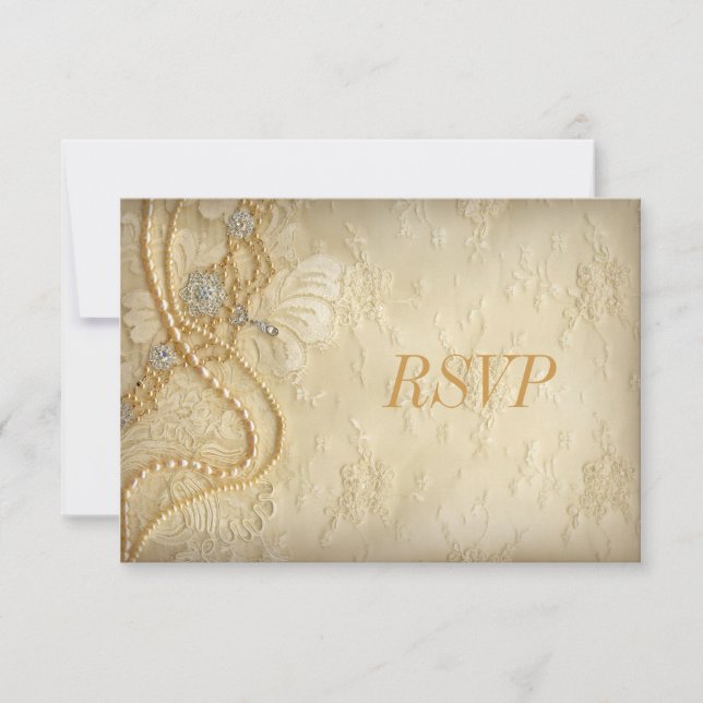 Vintage Lace e Pearls RSVP (Frente)