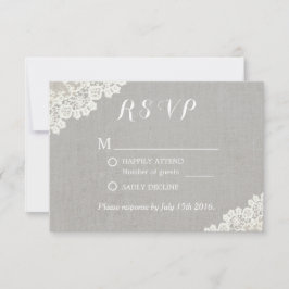 Vintage Lace Elegant Linen Rustic Wedding RSVP