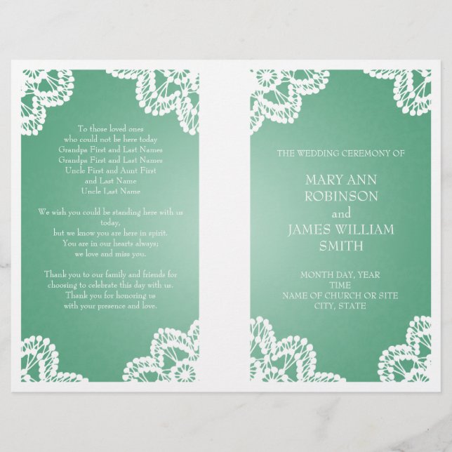 Vintage Lace Mint Green do Programa Casamento (Frente)