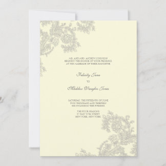 Vintage Lace | Prata | Convite Para Casamento