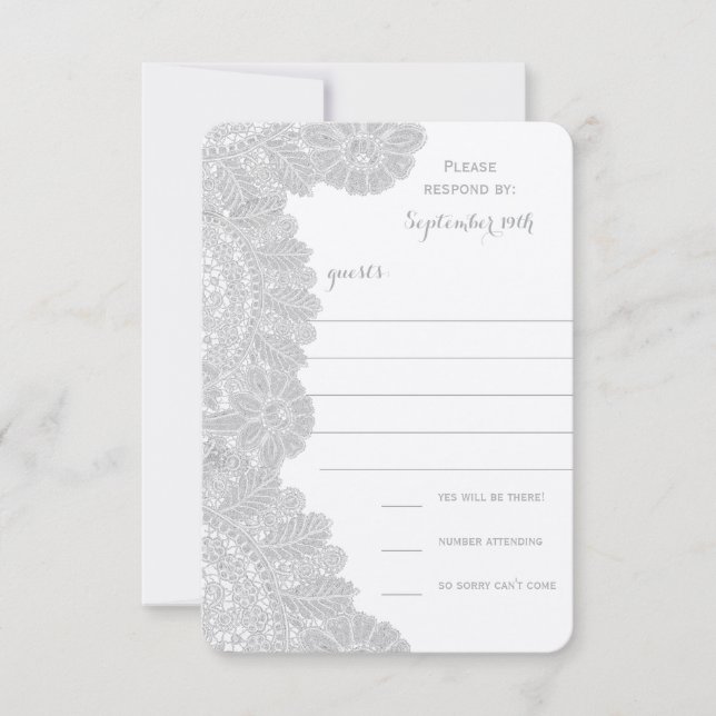 Vintage Lace Wedding RSVP (Frente)