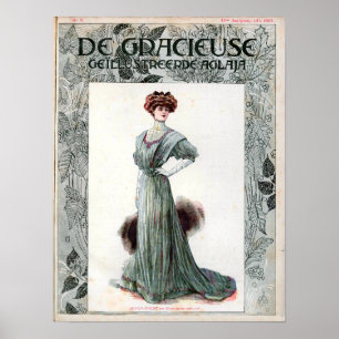 Vintage Ladies Fashion Illustration 1907 Poster
