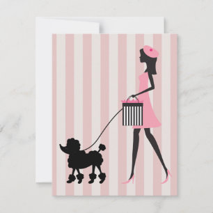 Vintage Lady andando poodle preto