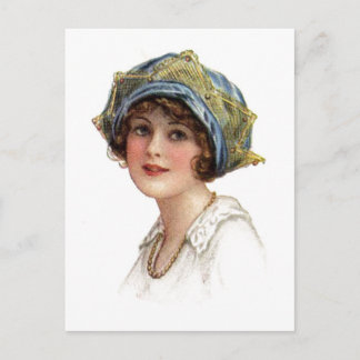 Vintage Lady Coronet Com Cartão Postal