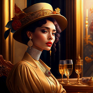 Vintage Lady III Impressão, Papel Poster de Valor 