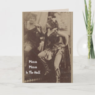 Vintage Lady no Cartão de Aniversário Espelho