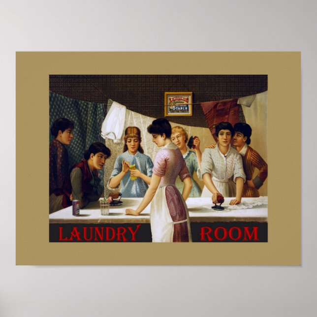 Vintage Laundry Room Poster (Frente)