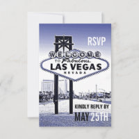 Vintage Lavanda Azul Las Vegas RSVP de Casamento