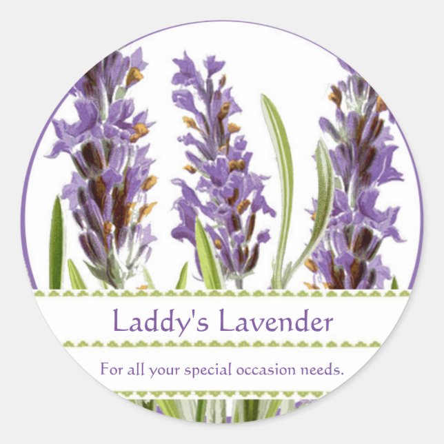 Vintage Lavanda com autocolantes personalizados (Frente)